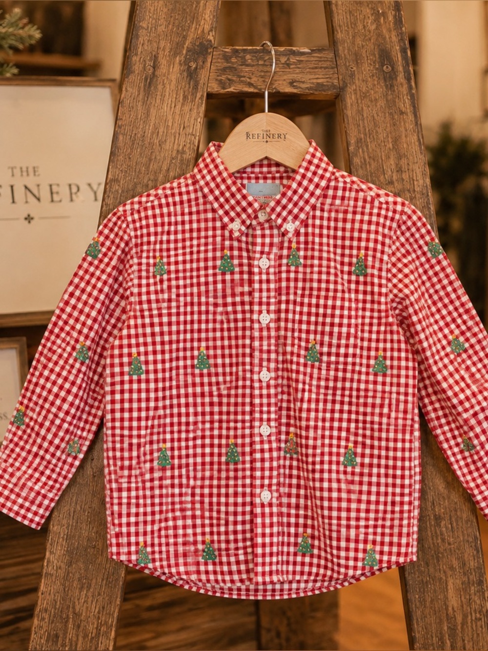 CASTAWAY- boys youth Christmas Plaid button up shirt NWT